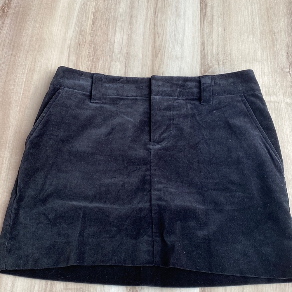 Gap Black Velvet Mini Skirt